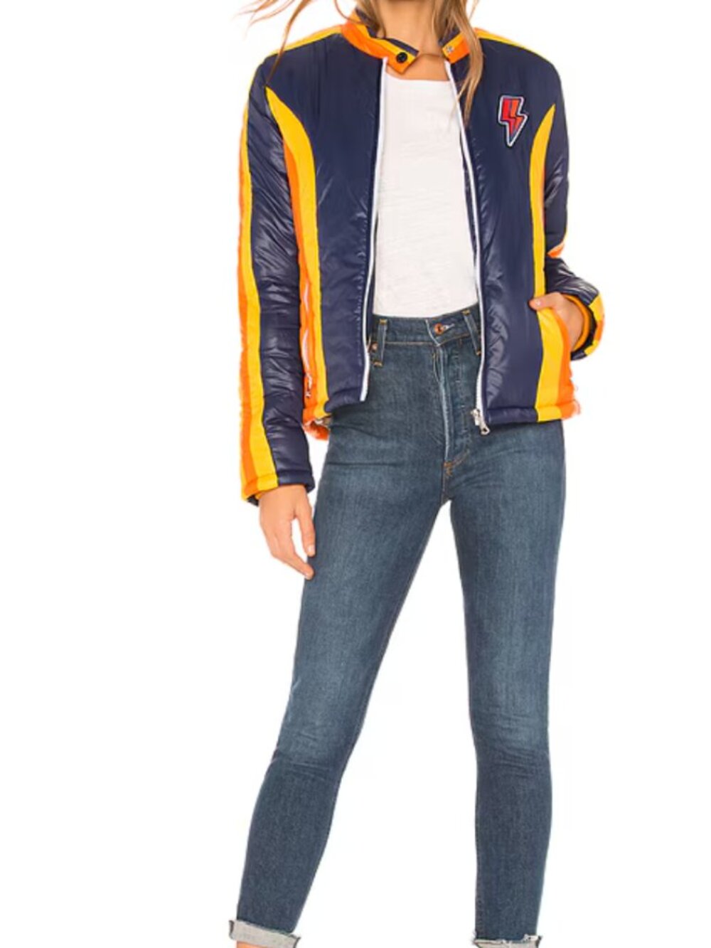 MOTHER High Flyer Jacket Bold Tricks Retro Racing Puffer Lux Moto Ski XS $398